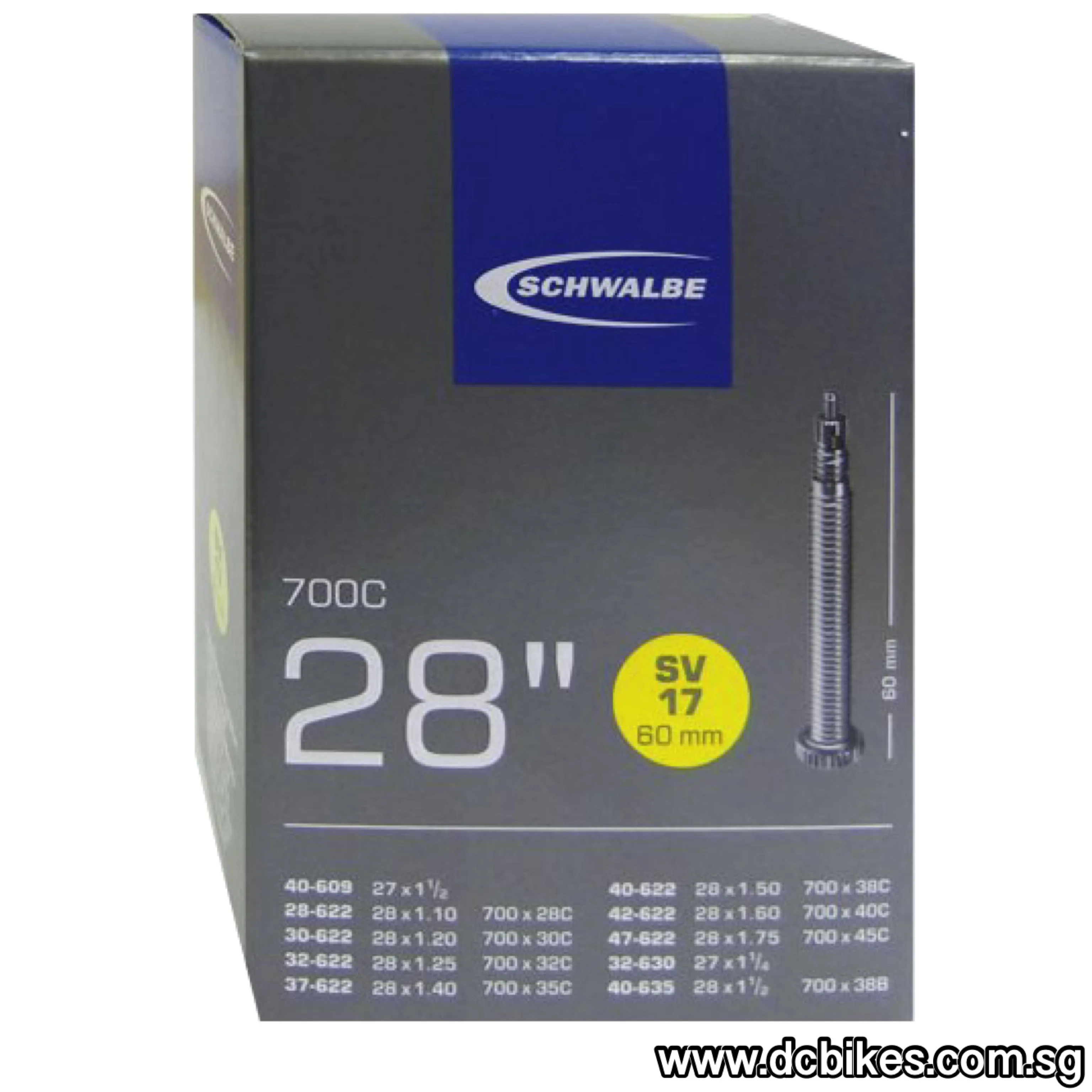 Schwalbe 28'' | 29 X 1.1 - 1.75 | 700c X 28C - 38B Schrader 40mm | 50mm | 60mm Presta Inner Tube SV17 AV17