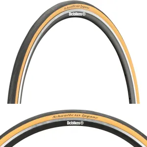 Schwalbe 700 X 25c Lugano Lite K-Guard 25-622 Classic Skinwall 28 Fixie Road Wire Tyres (2 Tires)