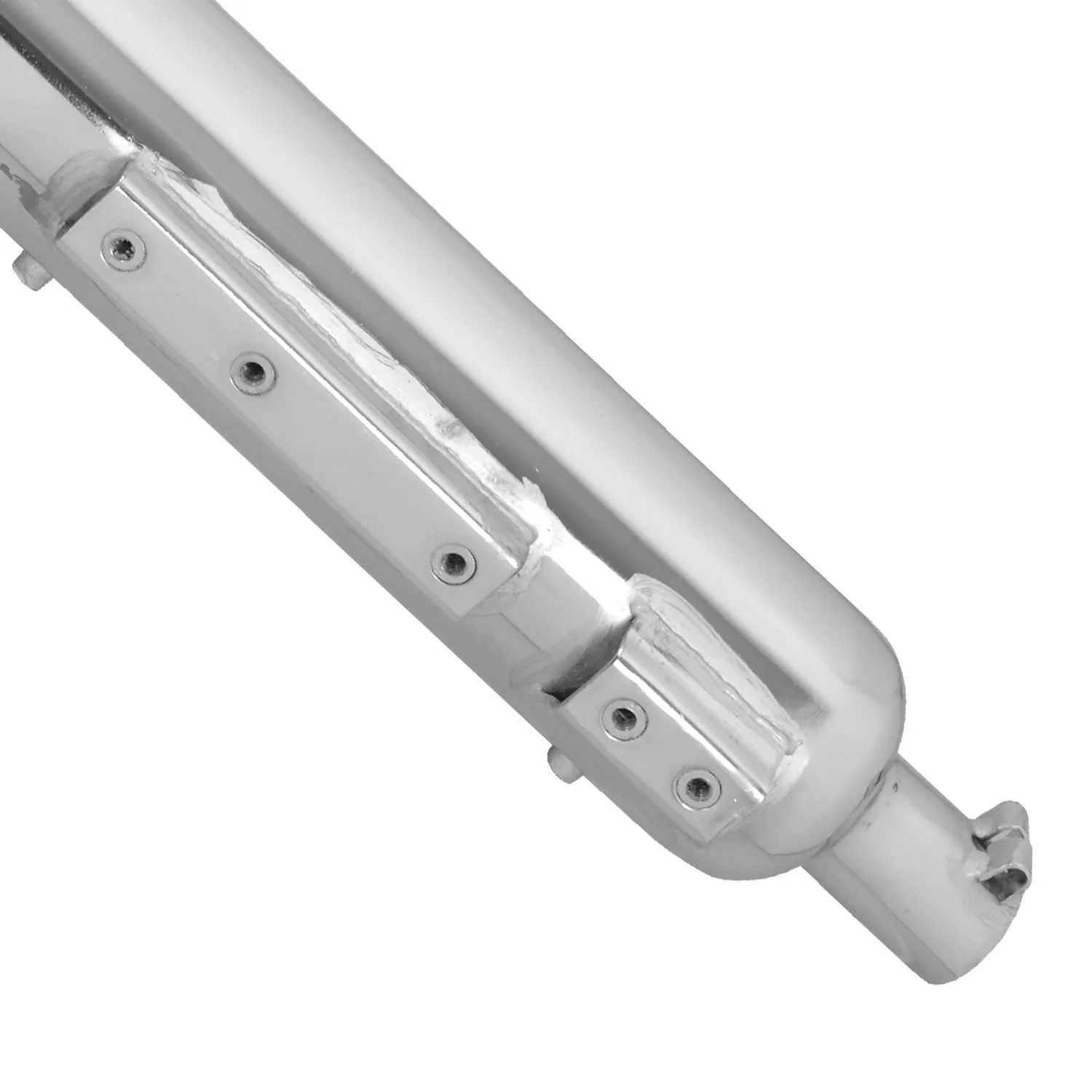 SILMAN Long Bottle  Short Mouth Empty Long Punjabi Dolki Silencer Exhaust with Bush Compatible for  Royal Enfield Bullet Classic/Electra/Standard 350 & 500cc BS3,BS4&BS6 Model(Chrome)