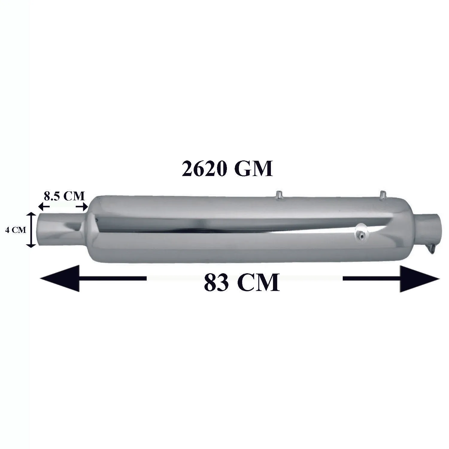 SILMAN Long Bottle  Short Mouth Empty Long Punjabi Dolki Silencer Exhaust with Bush Compatible for  Royal Enfield Bullet Classic/Electra/Standard 350 & 500cc BS3,BS4&BS6 Model(Chrome)