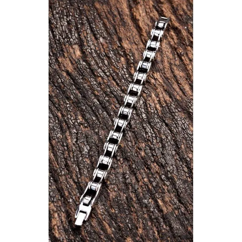 Small Sterling Silver Bike Chain Bracelet