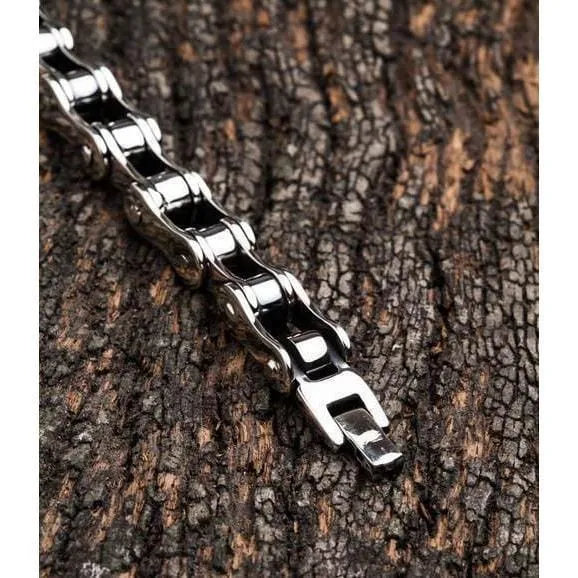 Small Sterling Silver Bike Chain Bracelet