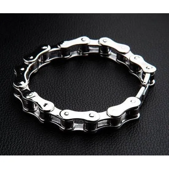 Small Sterling Silver Bike Chain Bracelet