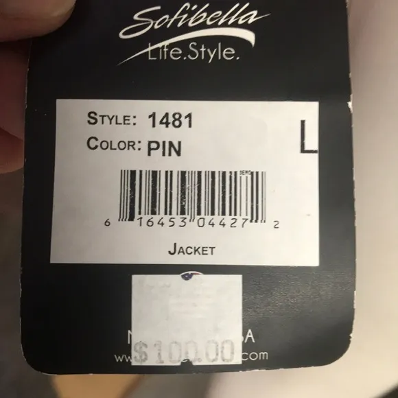 Sofibella Tennis/Golf /Athleisure Jacket, L, NWT!