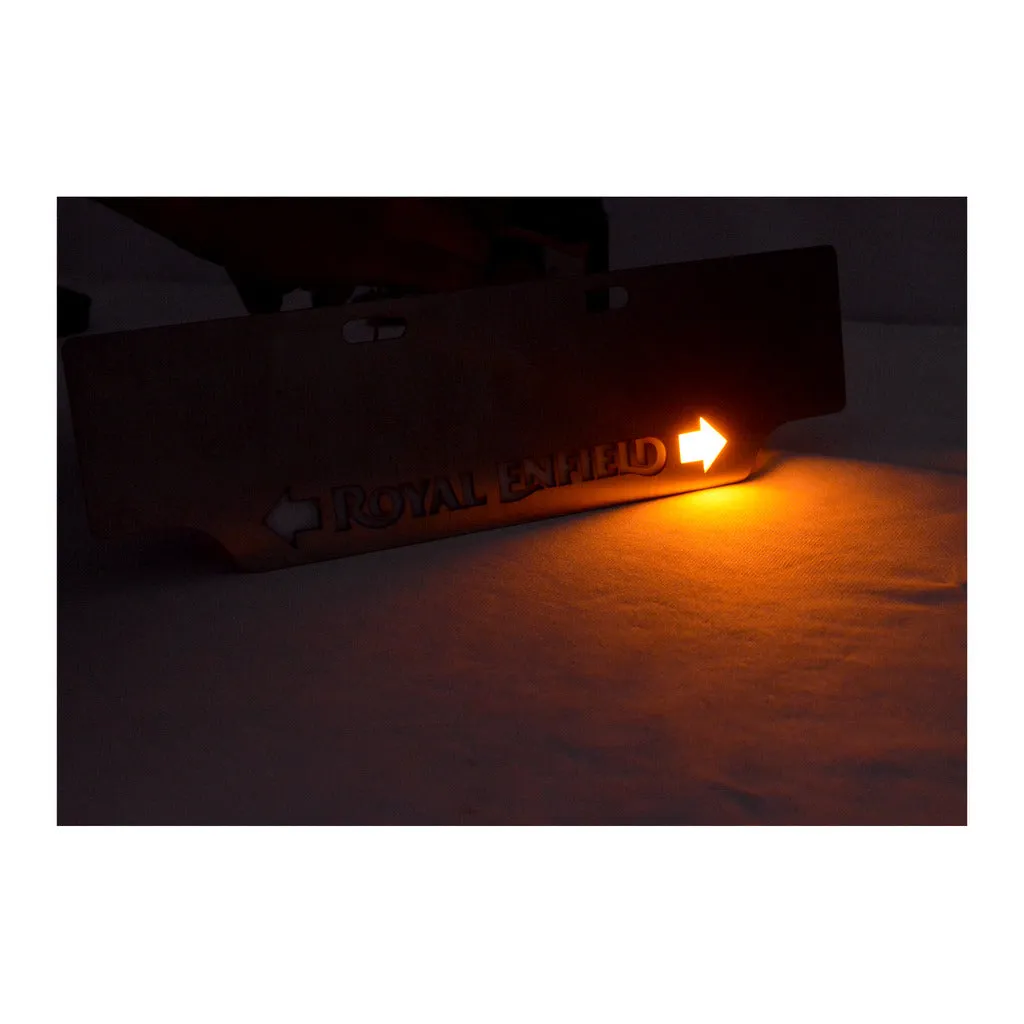 Stainless Steel Number Plate With Inbuilt Indicator For Royal Enfield All Model