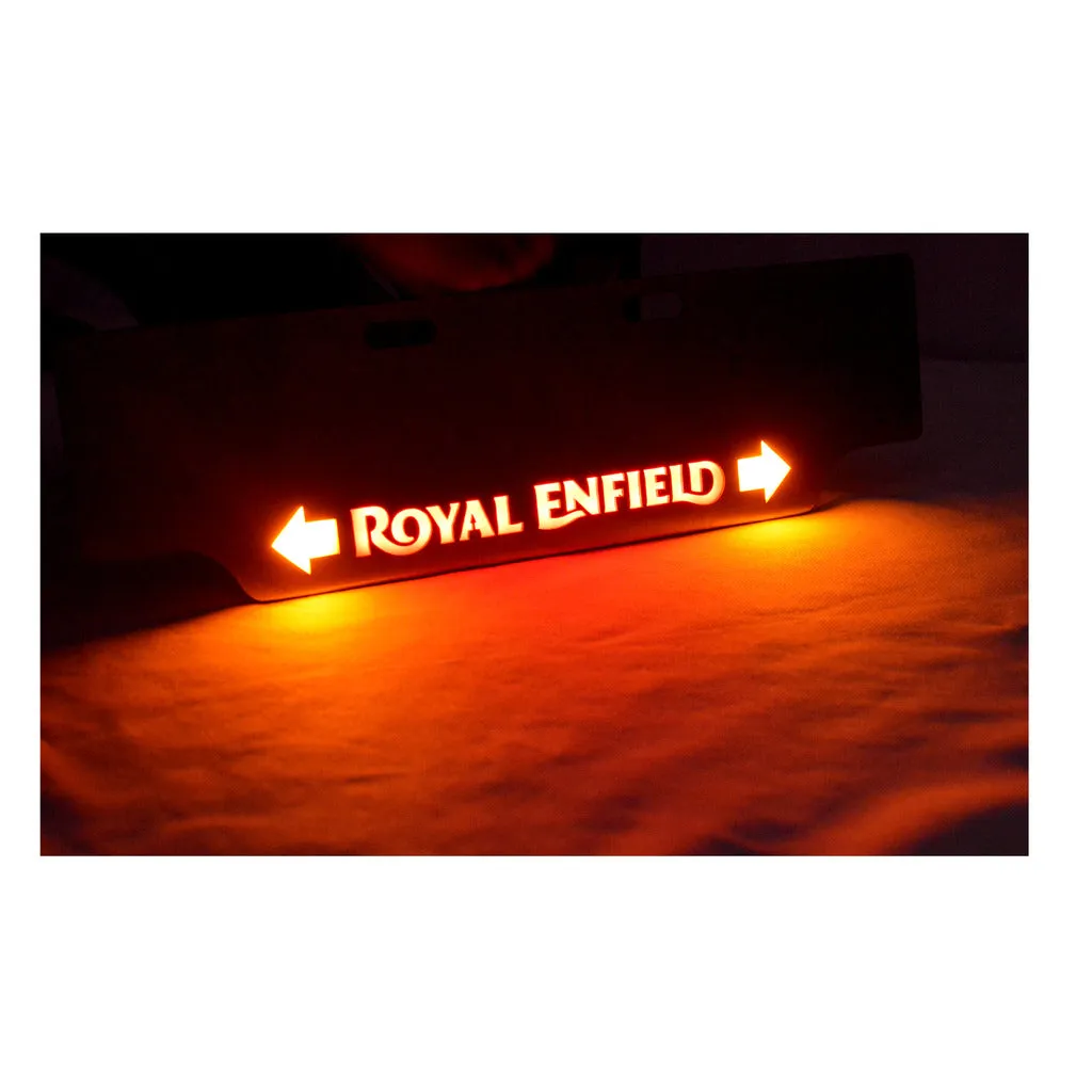 Stainless Steel Number Plate With Inbuilt Indicator For Royal Enfield All Model