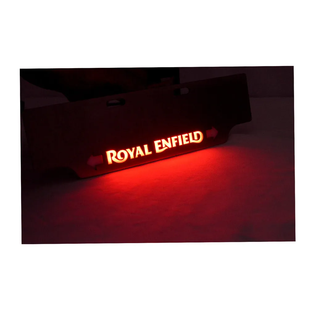 Stainless Steel Number Plate With Inbuilt Indicator For Royal Enfield All Model