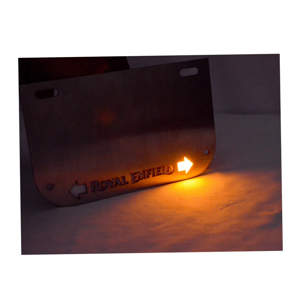 Stainless Steel Number Plate With Inbuilt Indicator For Royal Enfield All Model