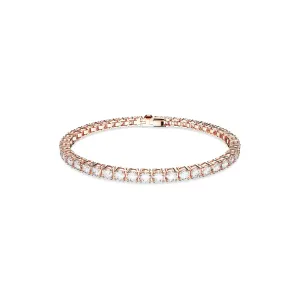 Swarovski Matrix Tennis Rose Tone White Bracelet