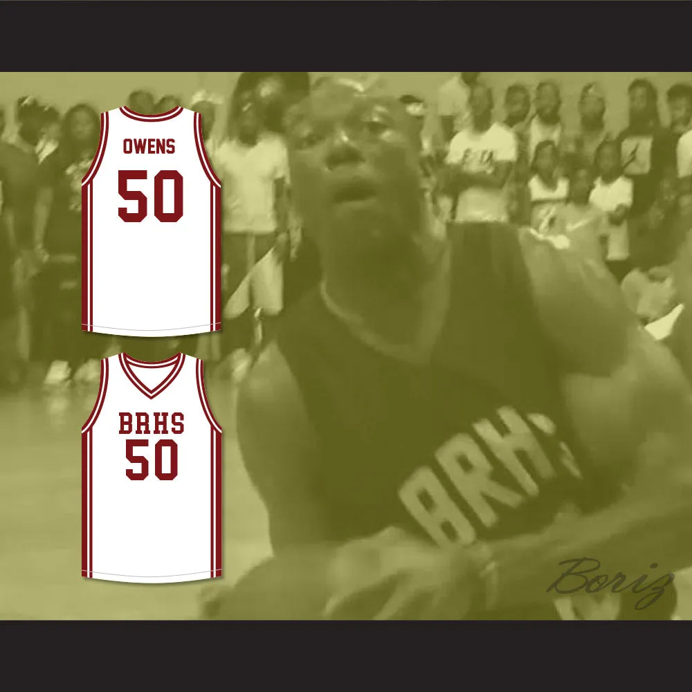 Terrell Owens 50 Benjamin Russell High School Wildcats White Basketball Jersey