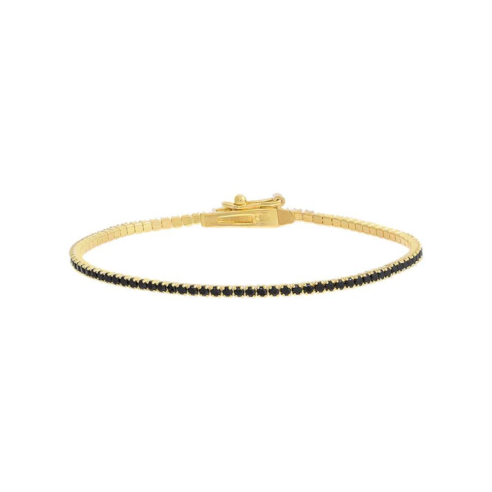 Thin Gemstone Tennis Bracelet