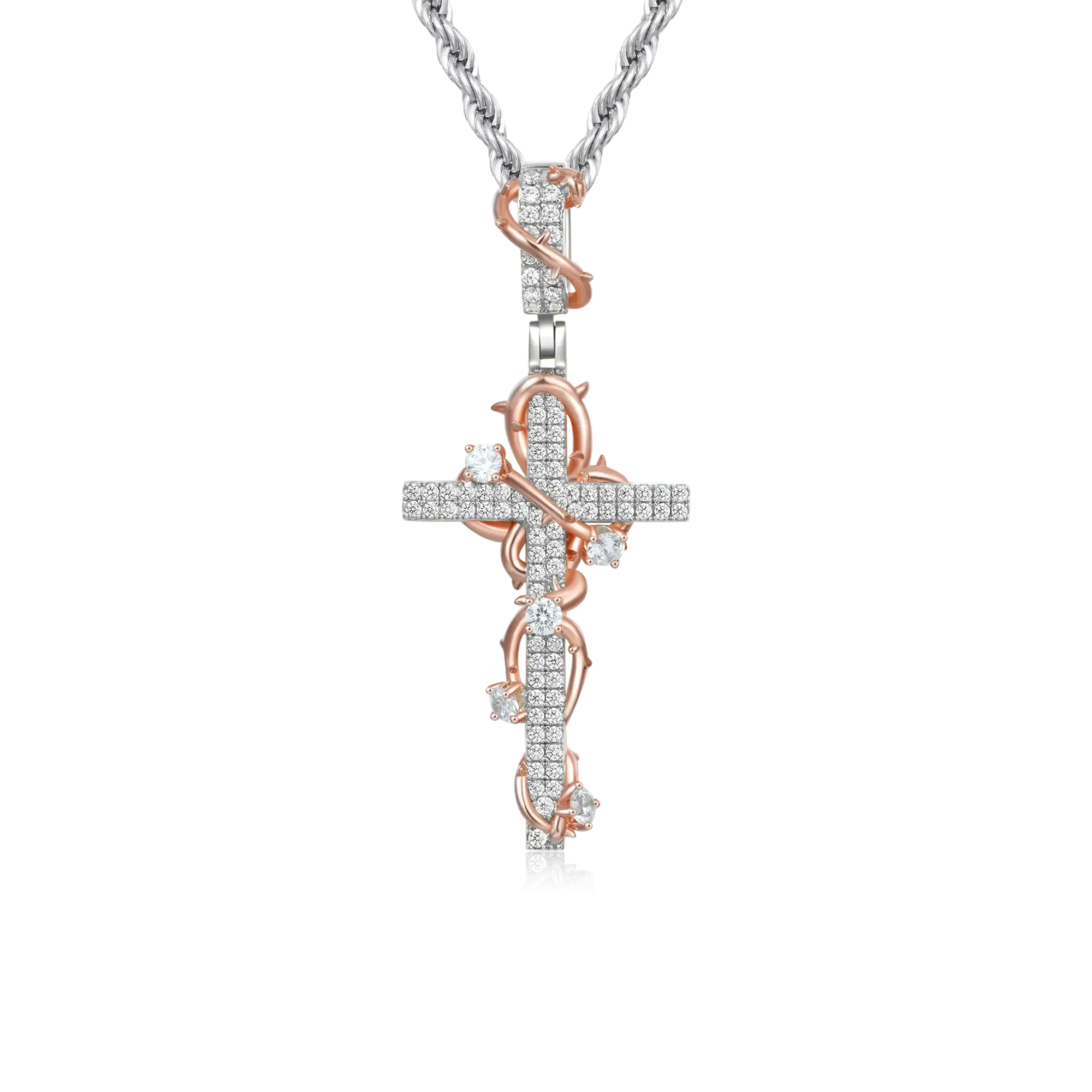 Thorned Rose Cross Pendant