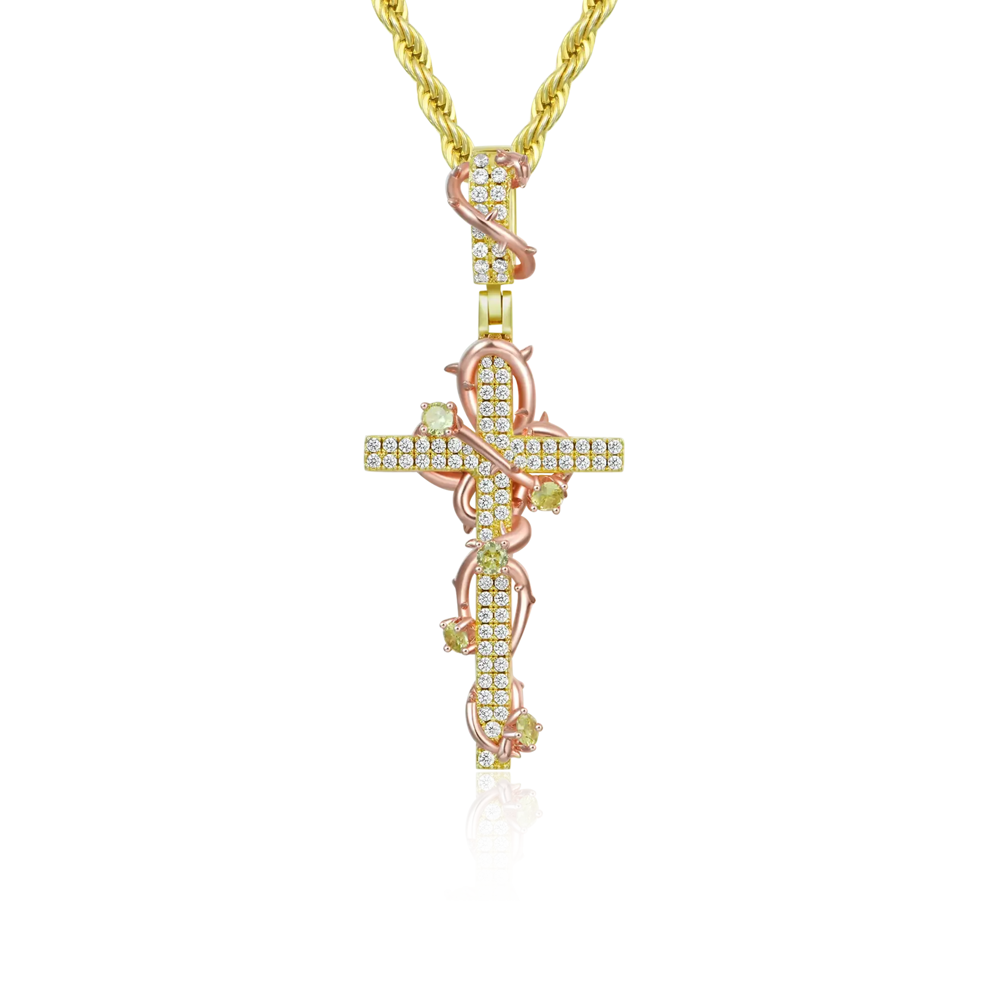 Thorned Rose Cross Pendant