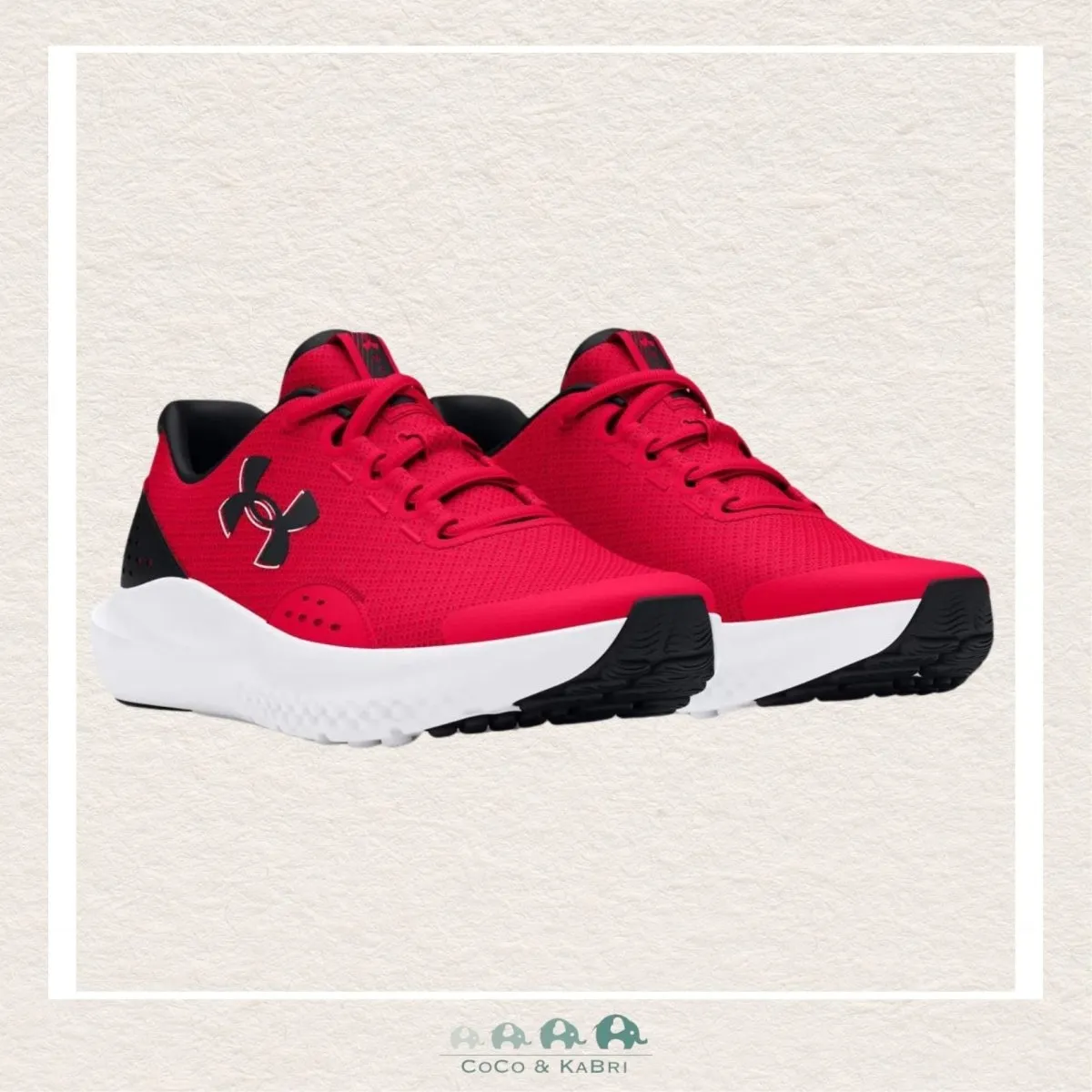 Under Armour Boys' Grade School Surge 4 Running Shoes Red/Black (R4-95)