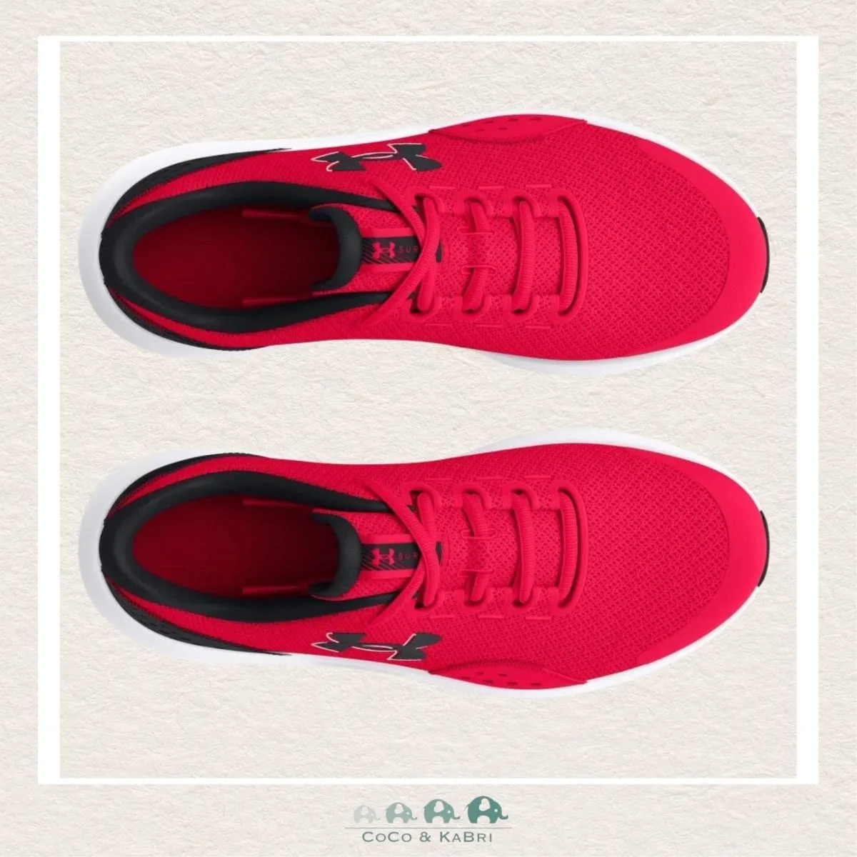Under Armour Boys' Grade School Surge 4 Running Shoes Red/Black (R4-95)
