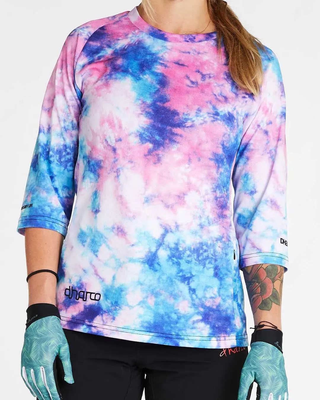 Womens 3/4 Sleeve Jersey | Tie Dye